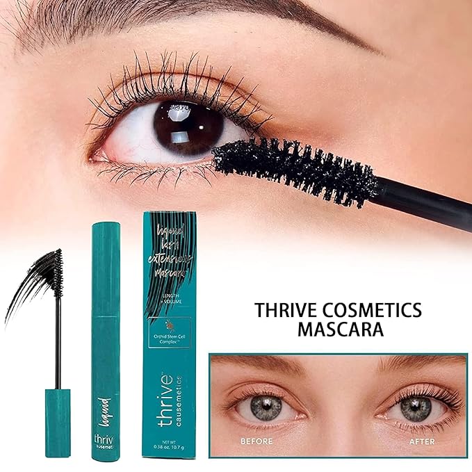 Mascara Liquid for Thrive Lash Extensions Mascara-Brynn Thick and slender,Waterproof and sweat resistant black(Rich Black 10.7g/0.38 OZ）